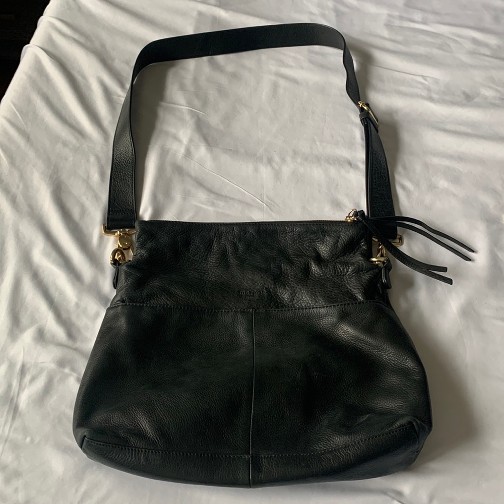 Leather crossbody with multiple pockets